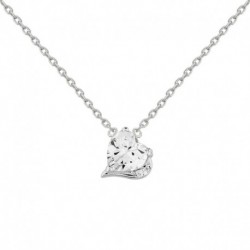 COLLIER 42CM ARGT COEUR OZ