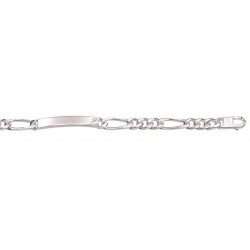 18 cm - 5,0 mm - identité plaque diamantée - identité argent