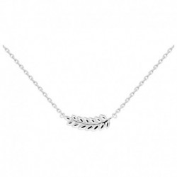 COLLIER 42CM ARGT FEUILLE DE LAURIER
