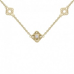 COLLIER 42CM PL OR FLEUR OZ