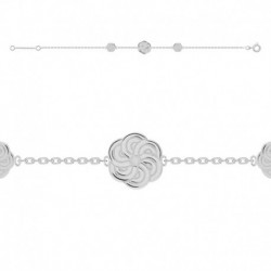 BRACELET 18CM ARGT MEDAILLE FLEUR