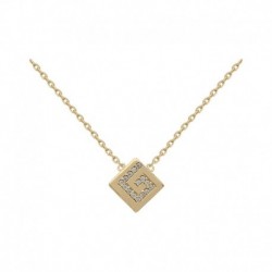 COLLIER 42CM POR CARRE ET OZ