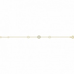 BRACELET 18CM PL OR OCTOGONE SERTI DE OZ