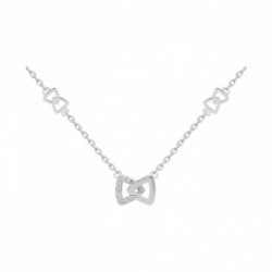 COLLIER 42CM ARGT TRIANGLE ENTRELACE OZ