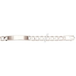 21 cm - 8,0 mm - identité gourmette ultra plate - identité argent