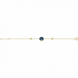BRACELET 18CM POR MOTIF CIEL ETOILE EMAILLE