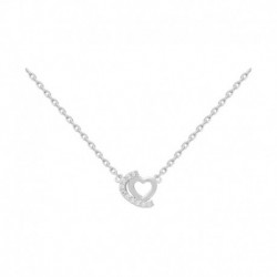 COLLIER 42CM ARGT DEMI-COEUR DE OZ ET COEUR