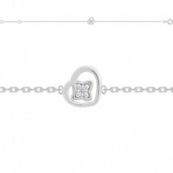 BRACELET 18CM ARGT COEUR & OZ