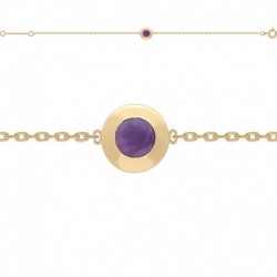 BRACELET 18CM POR FANTAISIE CABOCHON AMETHYST