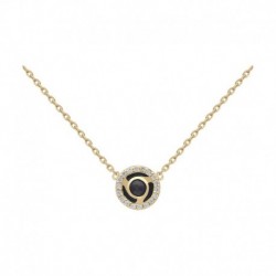 COLLIER 42 CM POR OZ ET CABOCHON DIOPSIDE