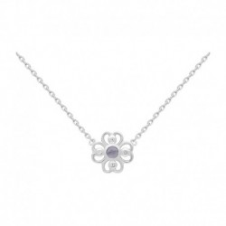COLLIER 42 CM ARGT OZ ET IOLITE VIOLETTE