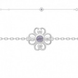 BRACELET 18 CM ARGT OZ ET IOLITE VIOLETTE