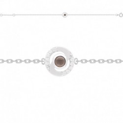 BRACELET 18 CM OZ ET QUARTZ FUME