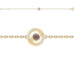 BRACELET 18 CM POR OZ ET QUARTZ FUME