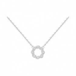 COLLIER 42CM ARGT FANTAISIE OZ BLANC
