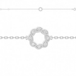 BRACELET 18CM ARGT FANTAISIE OZ BLANC