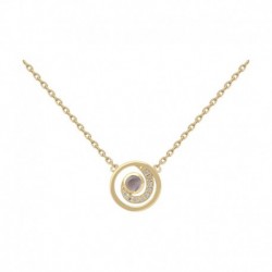 COLLIER 42CM POR SPIRALE OZ ET CAB IOLITE