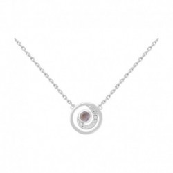 COLLIER 42CM ARGT SPIRALE OZ ET CAB IOLITE