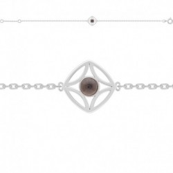 BRACELET 18 CM ARGT QUARTZ FUME
