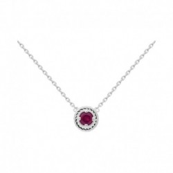 COLLIER 42 CM ARGT OZ ROUGE