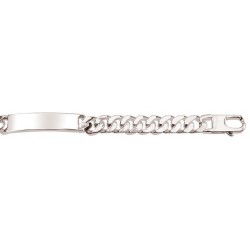 21 cm - 8,8 mm - identité gourmette diamantée 4 faces - identité argent