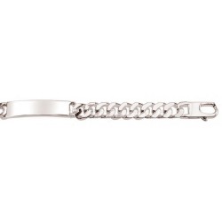22 cm - 8,8 mm - identité gourmette diamantée 4 faces - identité argent
