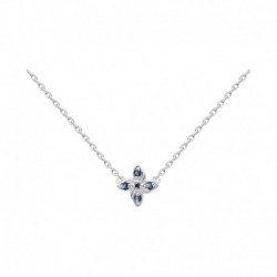 COLLIER 42CM AGT CROIX OZ BLEU
