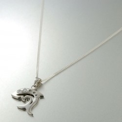 PEND DAUPHINS AJOURE+ZIRCONIIUM