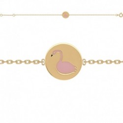BRACELET 18CM POR PASTILLE FLAMAND ROSE