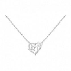 COLLIER 42CM AGT COEUR COLOMBE OZ