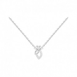 COLLIER 42CM AGT FLEUR OZ