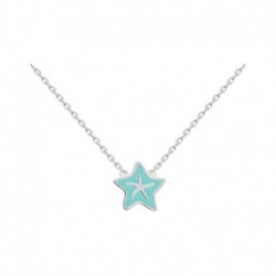 COLLIER 42CM AGT ETOILE EMAILLE