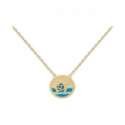 COLLIER 42CM POR TORTUE DS MER BLEUE