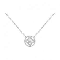 COLLIER 42CM AGT FLEUR OZ DANS CERCLE