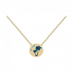 COLLIER POR 42 CM PALMIERS ET MOUETTES