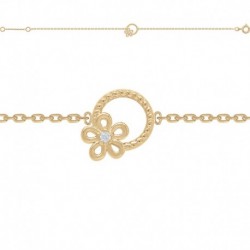 BRACELET 18CM POR FLEUR 1 OZ SUR CERCLE