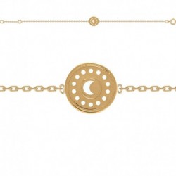 BRACELET 18CM POR LUNE EMAIL BLANC