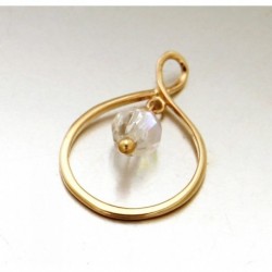 PEND POR AVEC 1PERLE CRISTAL BLANC