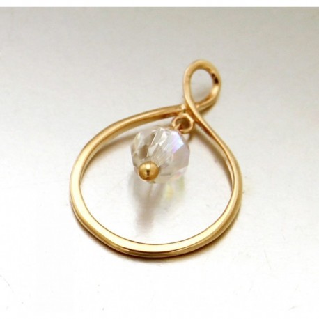 PEND POR AVEC 1PERLE CRISTAL BLANC