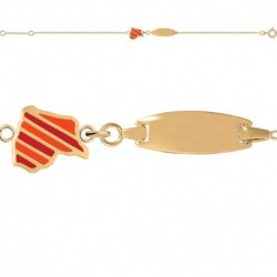 IDENTITE 16CM PLAQUE OVALE GUYANE EMAIL ROUGE ORANGE