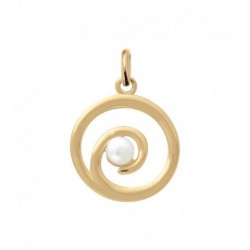 PENDENTIF P.OR SPIRALE ET PERLE D EAU DOUCE
