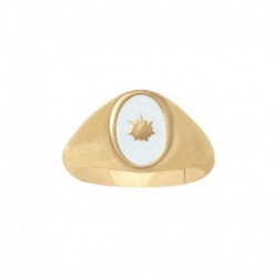 CHEVALIERE POR OVALE SOLEIL EMAIL BLANC