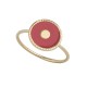 BAGUE POR MEDAILLE EMAIL ROUGE POINT