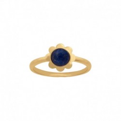 BAGUE P.OR FLEUR LAPIS 6MM