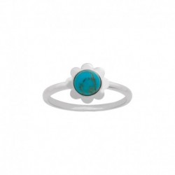BAGUE AGT FLEUR TURQUOISE 6MM