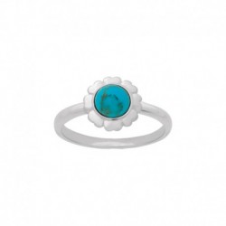 BAGUE AGT FLEUR TURQUOISE SYNT