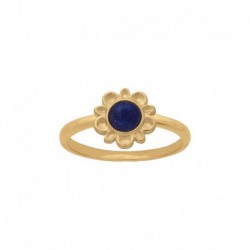 BAGUE P.OR FLEUR LAPIS