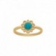 BAGUE P.OR FLEUR TURQUOISE SYNT