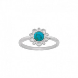 BAGUE AGT FLEUR TURQUOISE SYNT