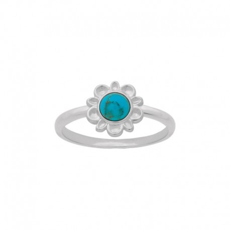 BAGUE AGT FLEUR TURQUOISE SYNT